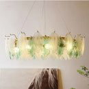 SANDYHA Stained Glass Chandelier LED Pendant Light Stylish Elegant Lighting for Living Room Bedroom by Ljojo
