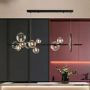 Ljojo LED Glass Bubble Ring Chandelier for Home, Modern Ceiling Light