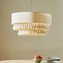 Bohemian Fabric Pendant Light with Tassels | Handmade Chandelier for Living Room - Ljojo