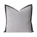 Ljojo Minimalist Gray & White Stitched Square Pillow for Living Room, Bedroom, Hotel