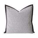 Ljojo Minimalist Gray & White Stitched Square Pillow for Living Room, Bedroom, Hotel