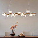 Ljojo LED Wood Chandelier: Elegant Ceiling Lamp for Home or Restaurant