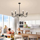Ljojo American Country Retro Gold Black Candle Chandelier for Restaurant Room Decor