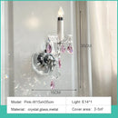 French Romantic Pink Crystal Chandelier Pendant Lights by Ljojo for Elegant Living Room Decor
