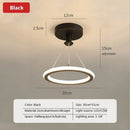 Ljojo LED Circle Ceiling Light Black Gold Lustres Home Decor Fixture