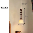 Ljojo LED Walnut Log Brown Pendant Light for Parlor, Bedroom, Cafe