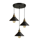 Ljojo 3-Head Industrial Pendant Chandelier for Kitchen, Bedroom, Home - Black/White