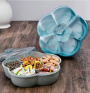 Ljojo Melon Seed Plate Fruit Storage Box with Dividers and Cover