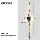 Ljojo LED Wall Lights: Bedroom TV Background Bedside Sconce, Black/White, AC85-265V