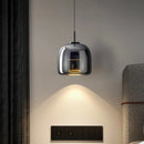 Nordic Smoke Gray Glass Chandelier Pendant Light for Bedroom Dining Room by Ljojo