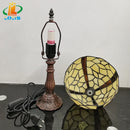 8 Inch Beige Glass Table Lamp Tiffany Style Elegant Bedroom Night Light Ljojo