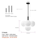 Modern Ball Restaurant Glass LED Chandelier Cream Style Home Decor Hanging Lamp by Ljojo