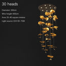 Ljojo Lotus Leaf Chandelier: Luxury Copper Dining Room Pendant Light