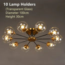 Ljojo Glass Ceiling Chandelier Elegant Nordic Hanging Light Fixture for Living Room Bedroom