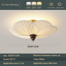 French Medieval Ceiling Lamp Cloth Lampshade Bedroom Plum Blossom Wood Retro Living Room Ljojo Lamps