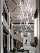 2026 New Trend Crystal Bullet High Ceiling Chandelier | Ljojo Light Fixture for Living Room Staircase