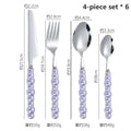 Ljojo 24-Piece Pearl Handle Luxury Cutlery Set - Stainless Steel Knife Fork Spoon Shell Spoon Kit
