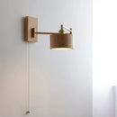 Ljojo LED Walnut Ash Wood Wall Sconce with Pull Chain Switch