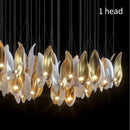 French Elegant Blue White Gold Petal Chandelier for Home Decor by Ljojo