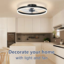 Ljojo 50CM Ceiling Chandelier Fan Remote Control Low Profile Reversible Motor