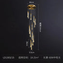 Ljojo Staircase Crystal Chandelier Water Drop Hanging Light Ceiling Suspension Pendant Lamp