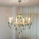 French Green Crystal Chandeliers Luxury Glass Pendant Lights by Ljojo for Living & Dining Rooms