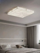 Ljojo Marble Square Round LED Ceiling Light Chandelier for Living Room Bedroom