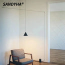 Ljojo Modern Geometric Pendant Light with Long Wire Design - LED Suspension Ligh