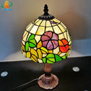8-Inch Petunia Table Lamp Tiffany Style Hand-welded Art Glass Night Light by Ljojo