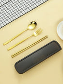 Ljojo 3pc Tableware Set: Fork, Spoon, Chopsticks Dessert Combination