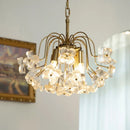 French Pastoral Antique Petal Luxury Glass Chandelier for Home - Retro Living Room Light by Ljojo