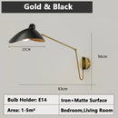 Ljojo Retro Industrial Style Rotatable Wall Lamps Matte Metal Sconce Lights E14 LED Bedroom Decor