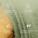Ljojo Luxury Embroidered Bamboo Bath Towel Set - Green/Coffee/Cream - Personalized