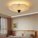 French Medieval Ceiling Lamp Cloth Lampshade Bedroom Plum Blossom Wood Retro Living Room Ljojo Lamps
