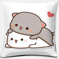 Cute Mocha Mochi Peach Cat Pillowcase for Sofa and Car Decor, Home by Ljojo, 45x45cm