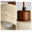 Japanese Modern Wabi Sabi Yellow Cave Stone Chandelier for Bedroom by Ljojo