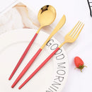 Ljojo Mint Gold Cutlery Set Stainless Steel Silverware Kitchen Tableware