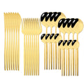 Ljojo 32-Piece Stainless Steel Cutlery Set for Dining Table, Silverware Gift