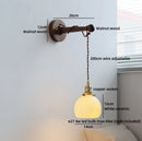 Ljojo LED Wall Mirror Lights with Switch - Modern Wooden Indoor Lamp
