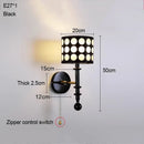 French Retro Bedroom Bedside Fabric Wall Lamp Wave Point Wood Lighting by Ljojo