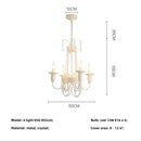 French Romantic White Led Chandelier Bedroom E14 Pendant Light Creamy Luminarias - Ljojo.
