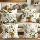Ljojo Magnolia Butterfly Glass Jar Throw Pillow Covers