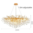 Gold Crystal Chandelier Modern Luxury for Dining Living Room - Ljojo