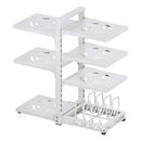 Adjustable Pot Holder with Storage Shelf for Pots, Lids, Pans, and Seasoning Bottles by Ljojo™