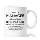 Ljojo Manager Mug - Easy Manager Gifts for Women Men Birthday Novelty Coffee Cup