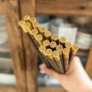 Ljojo 25cm Wooden Chopsticks Set with Brass Engraved Fortune Chinese Character
