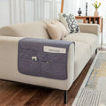 Ljojo Modern Armrest Pad With Storage Layer for Sofa, All Seasons, Khaki Gray