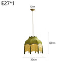 French Green Velvet Dining Room Chandelier Luxe Living Tassel Lamp by Ljojo