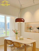 French Retro Amber/White Glass Pendant Light LED - Perfect for Living Room, Restaurant & Bar