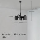 Art Deco Chandelier Black Orange Gray Metal Hanging Lamp for Dining Room Foyer Bedroom by Ljojo